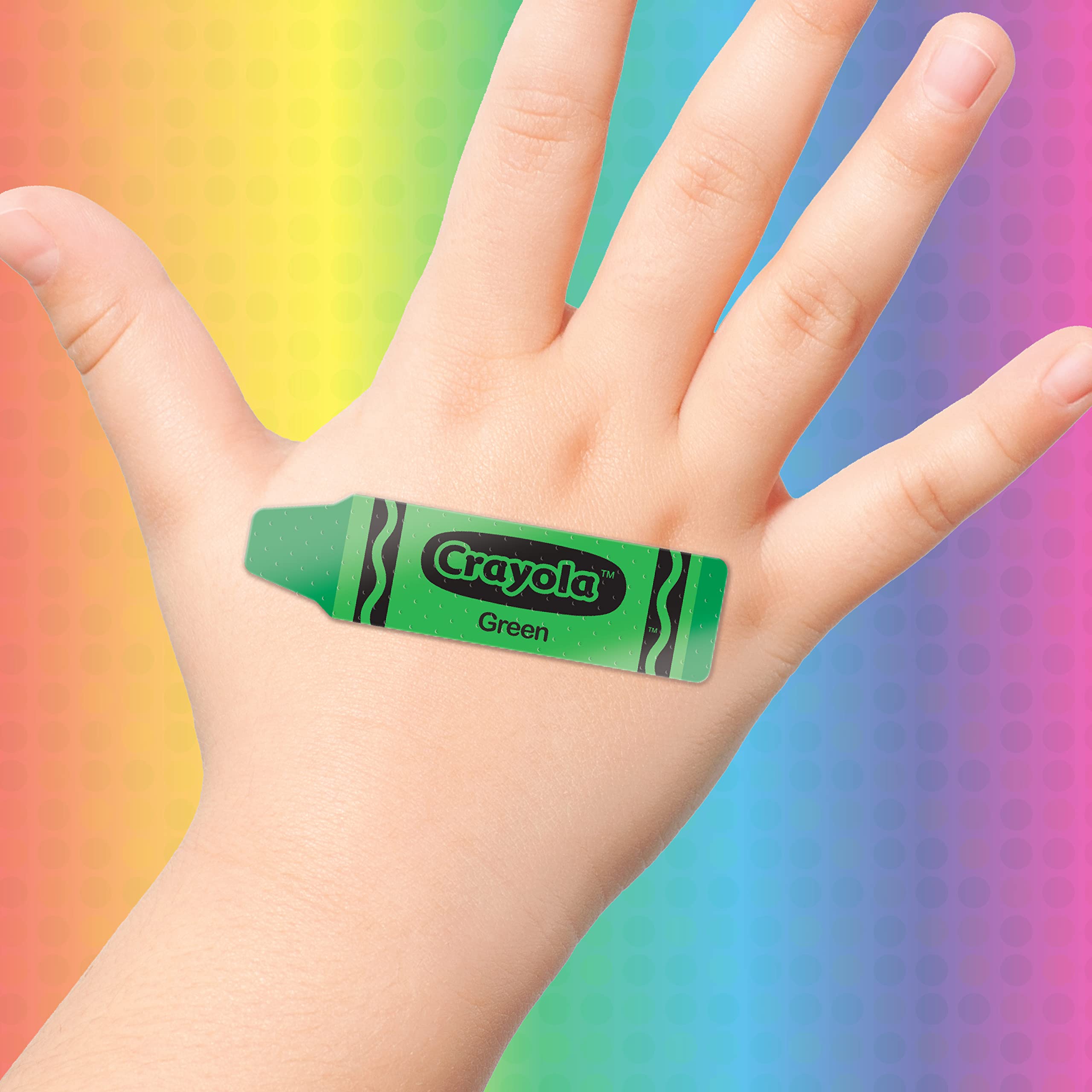 Crayola Cushions and Protect bandages cushion the wound area with gentle protection.