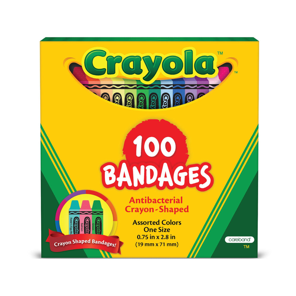 Crayola Shaped Kids Bandages 100ct in bright shapes protect minor scrapes.