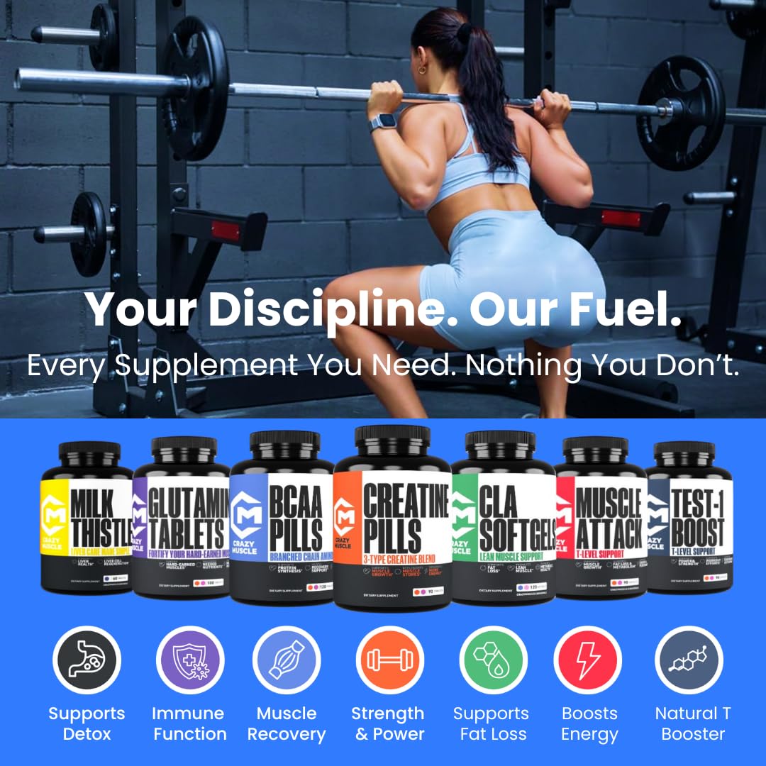 Athlete taking Crazy Muscle capsules before training for readiness
