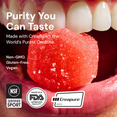 Create Creatine Gummies vegan symbol on pack for plant-based choice