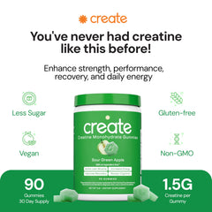 Close-up of Create gummies chewy texture for quick daily support