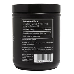 Creapure creatine monohydrate powder 90 servings highlights vegan gluten-free formula.
