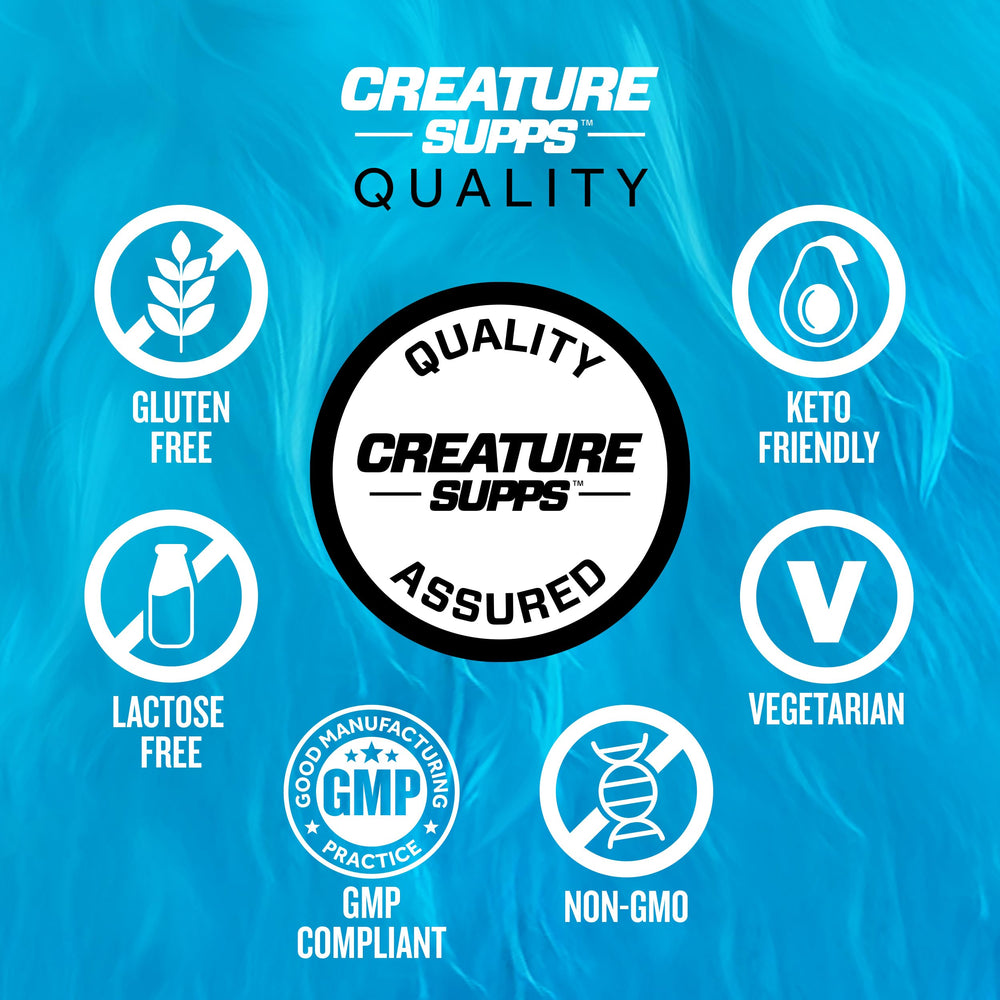 CREATURE Creatine Complex bottle beside workout shoes signals lifestyle compatibility