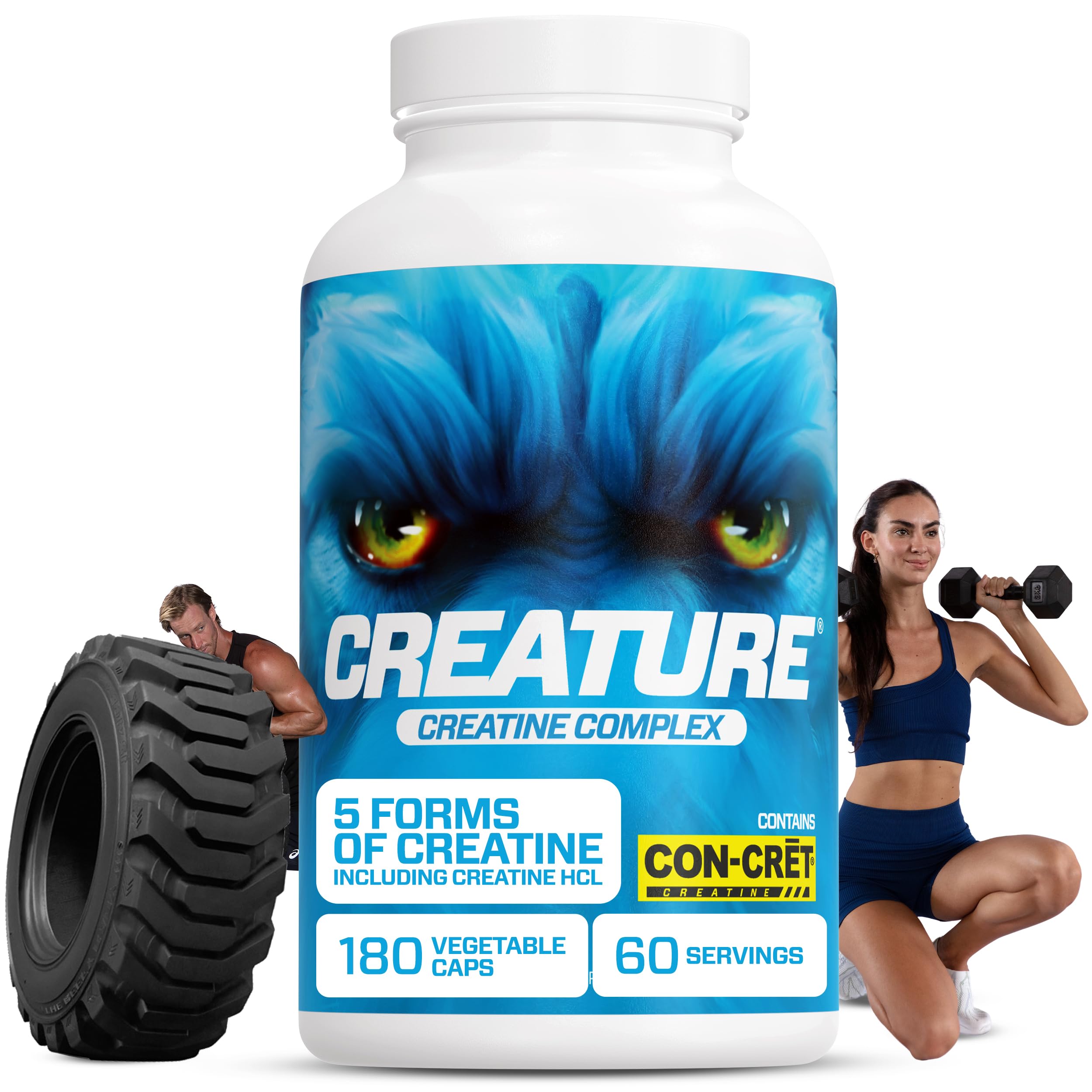 CREATURE Creatine Complex ingredients graphic demonstrates five creatine forms