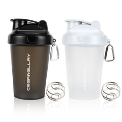 CREAWELLAY 2 pack shaker bottles with handle in front view for on-the-go protein shakes