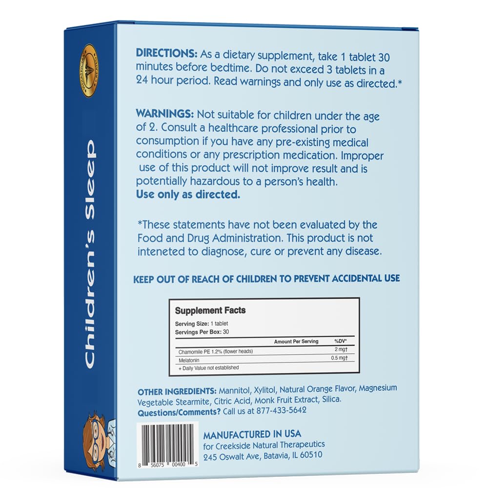 Creekside Naturals EZ Melt formula tablet dissolves quickly for kids' nightly routine