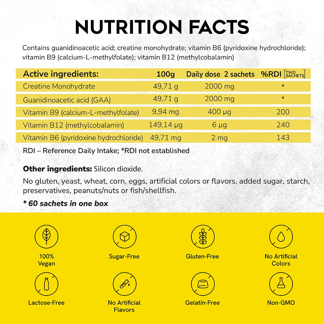 CreGAAtine athlete in strength pose implies performance gains.