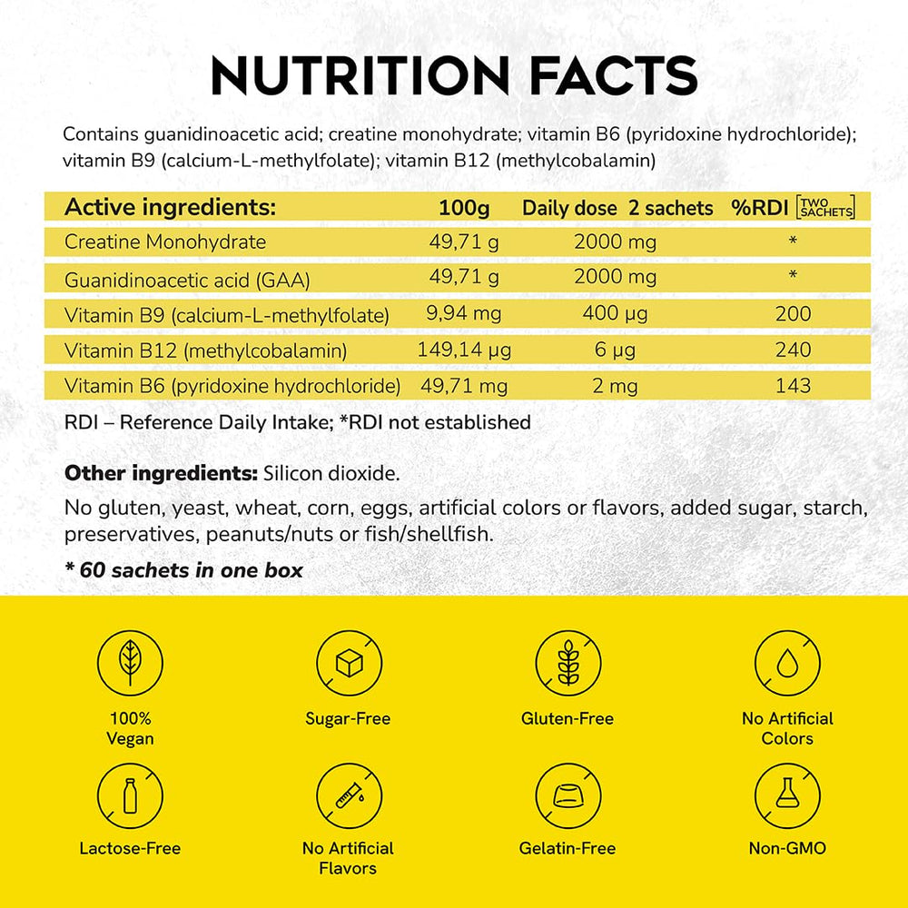 CreGAAtine athlete in strength pose implies performance gains.