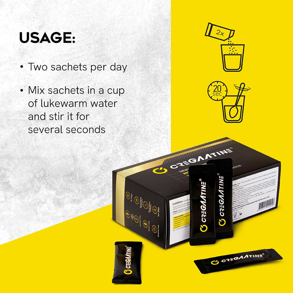 CreGAAtine triple-layer packaging close-up protects potency.