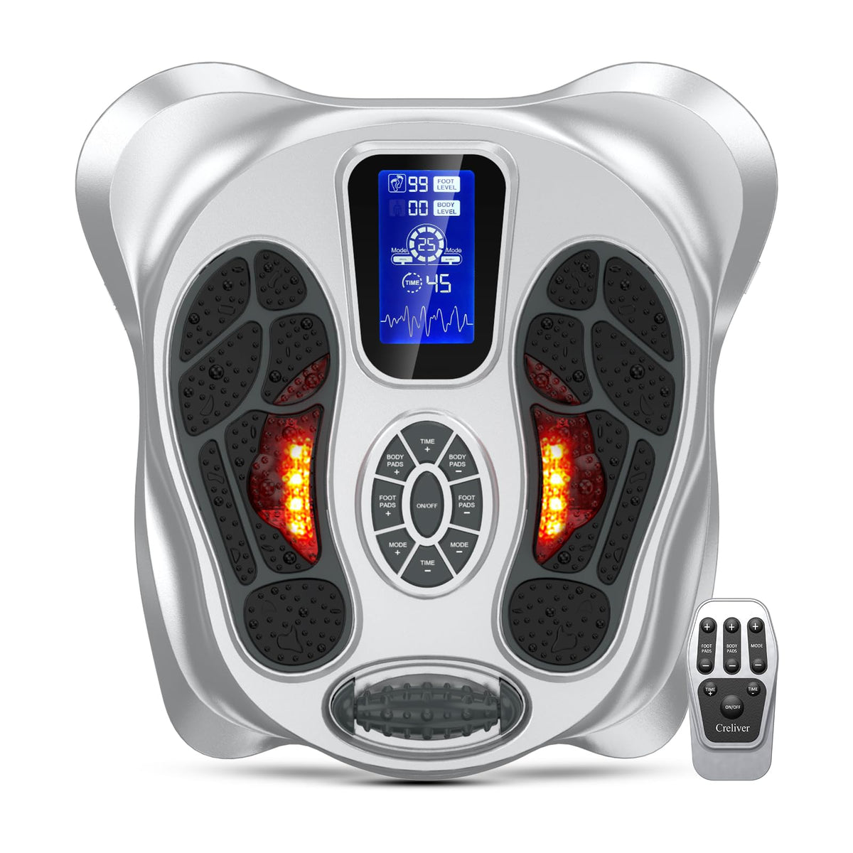Creliver foot massager with EMS-TENS unit for targeted foot relief
