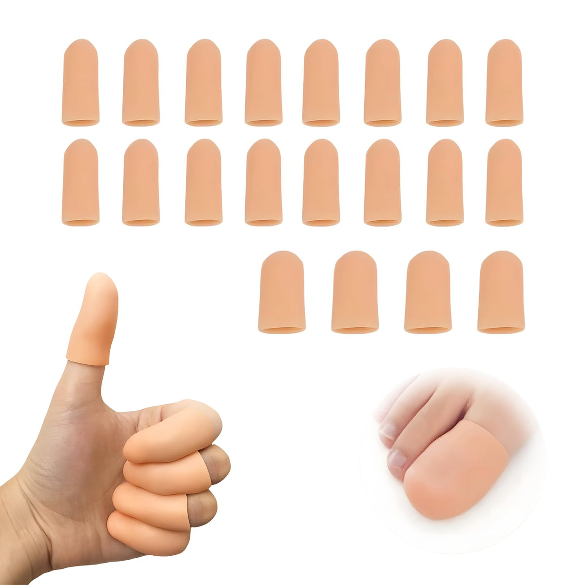 Creztail 20-pack finger sleeves covering fingertips for everyday protection