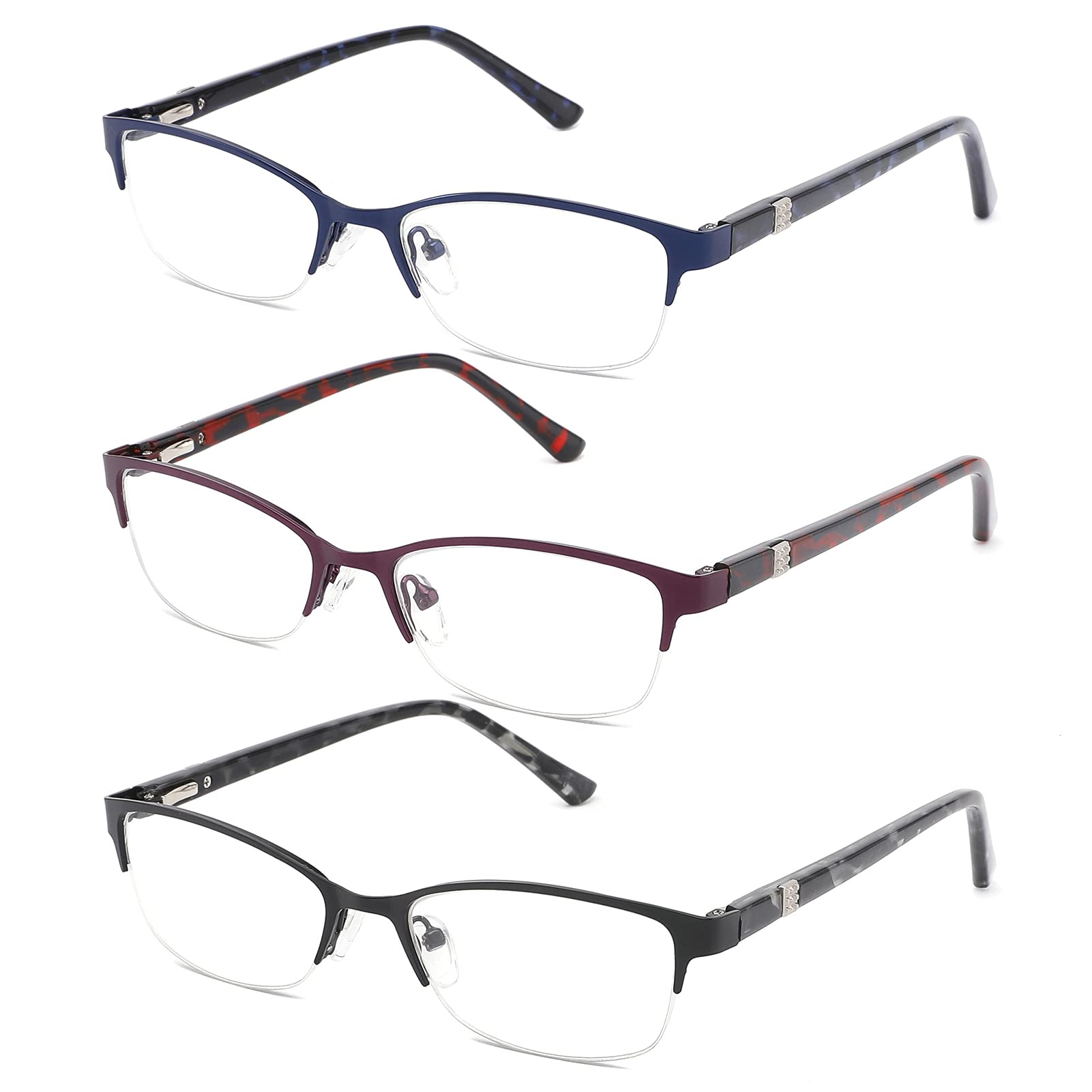 CRGATV reading glasses with blue light blocking half-frame for screen time comfort