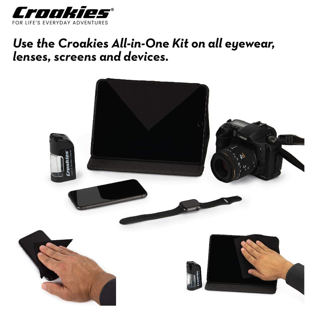 1.5 fl oz Croakies spray cleans eyewear and electronics gently