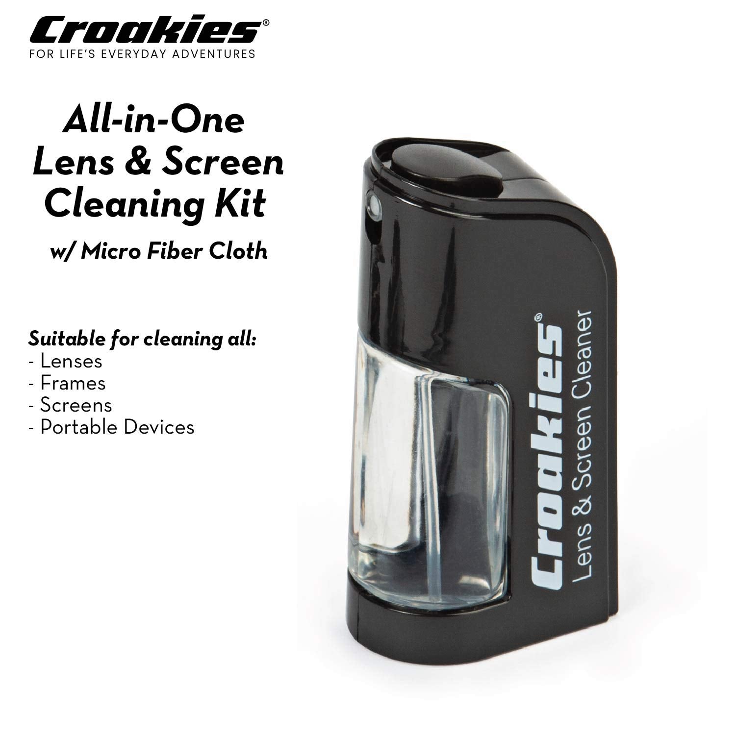 All-natural Croakies lens cleaner spray for safe cleaning