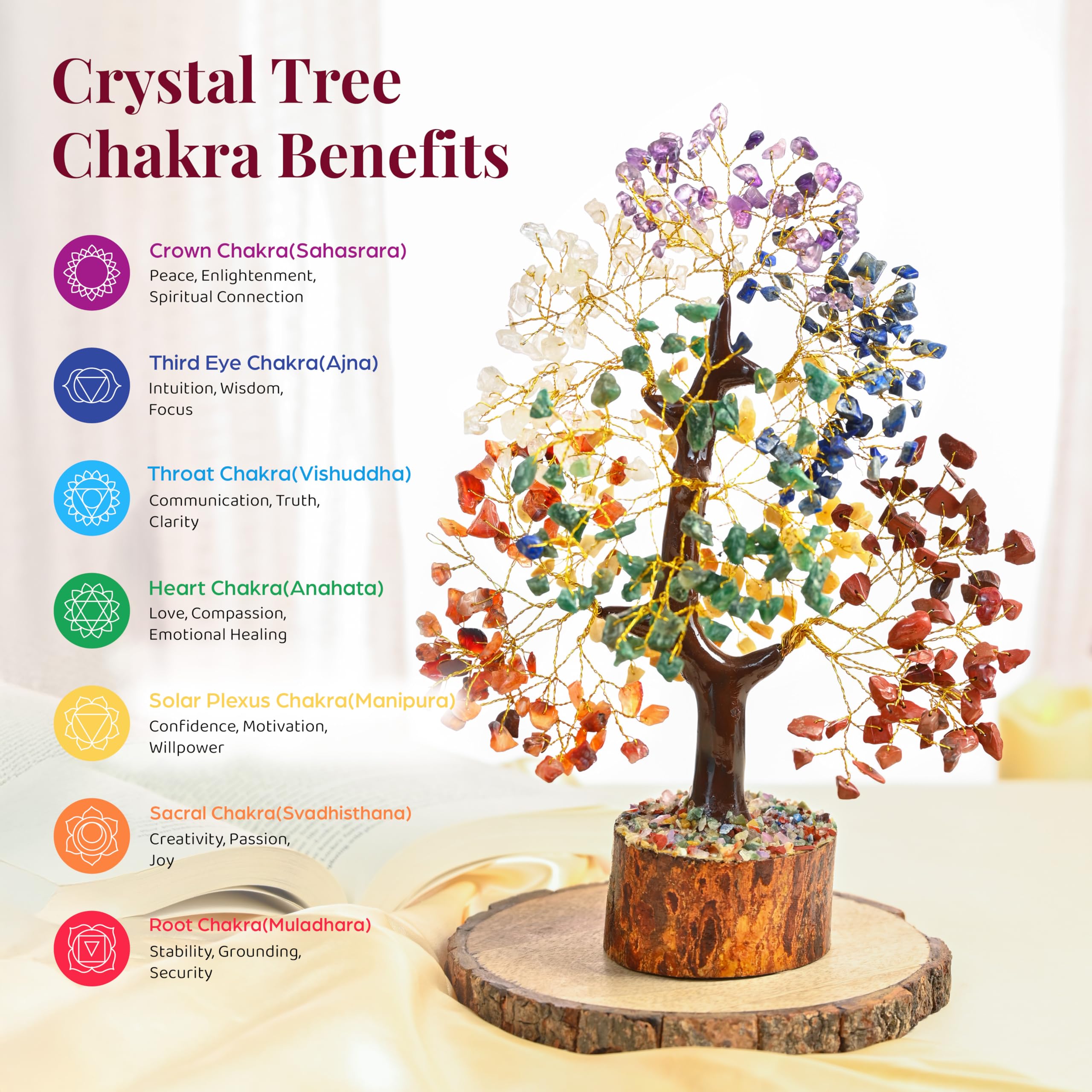 Crocon balanced energy crystal tree adds calm to office or study