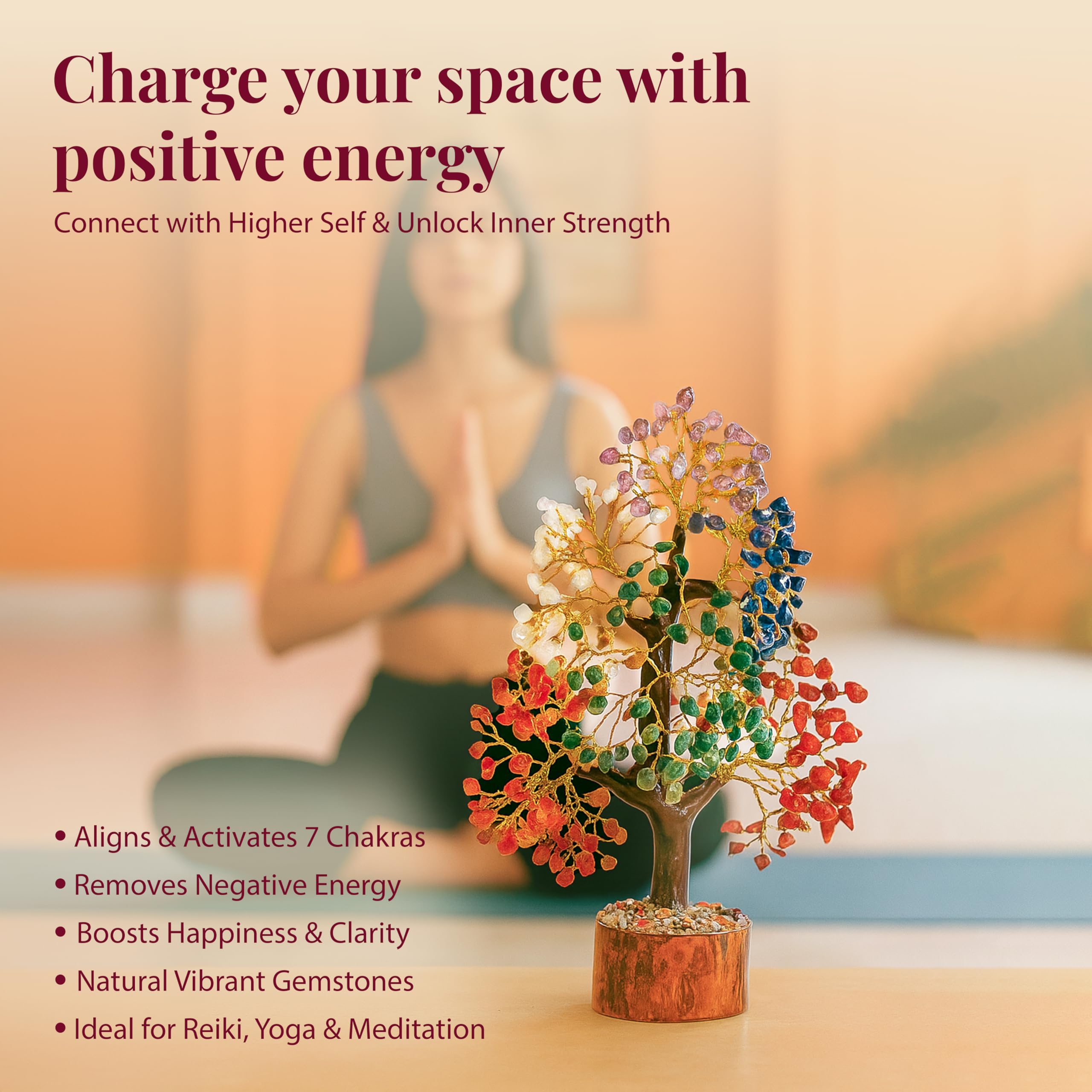 Crocon meditation crystal tree aids mindful moments in your space