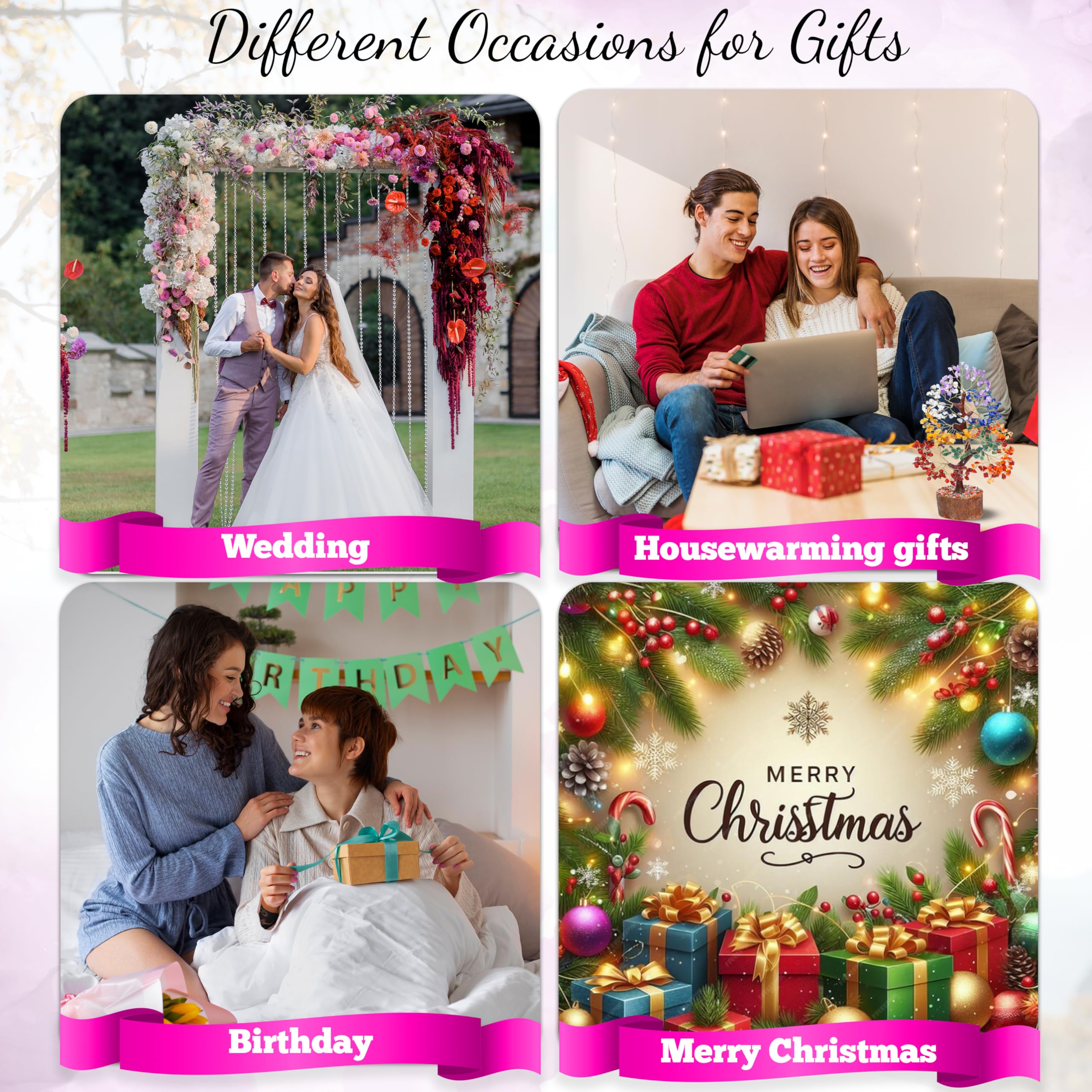 Crocon Pink Rose Quartz Gift Tree makes a thoughtful present for loved ones.