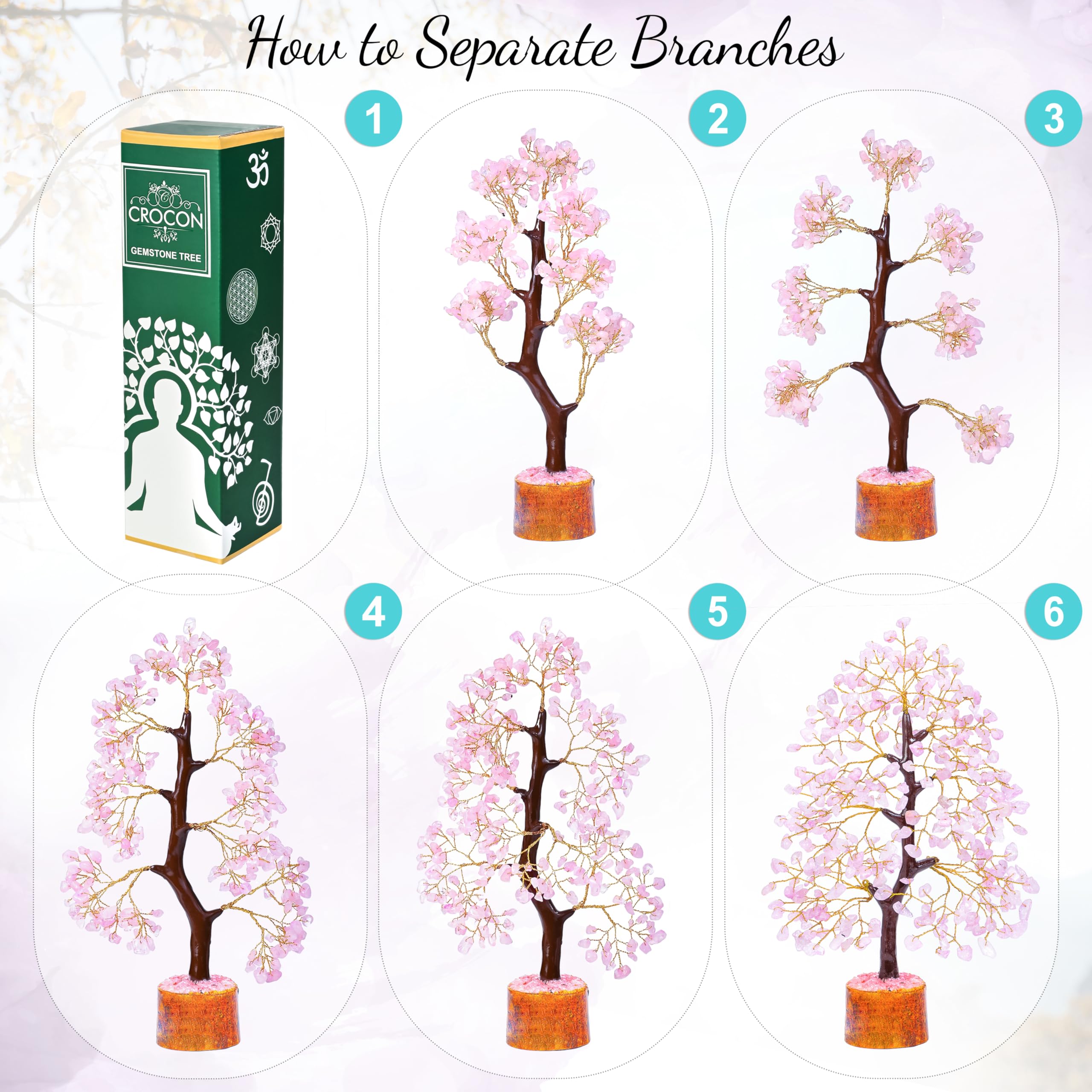 Crocon Tree of Life Rose Quartz Centerpiece adds balance to any room.