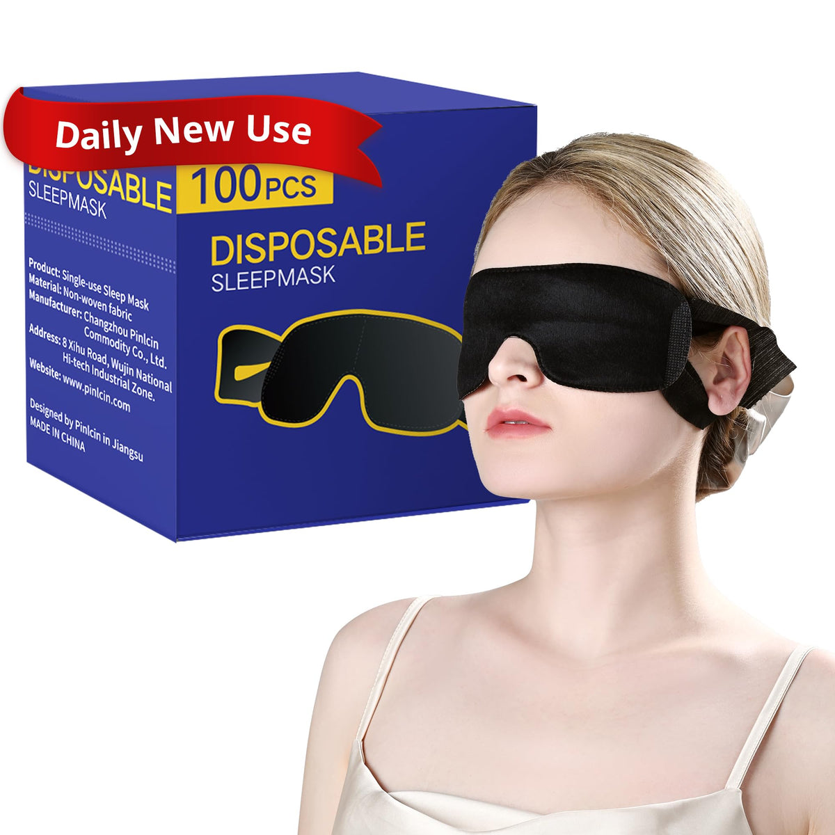 CROUVM disposable sleep mask, individually wrapped for hygienic daily use and travel.