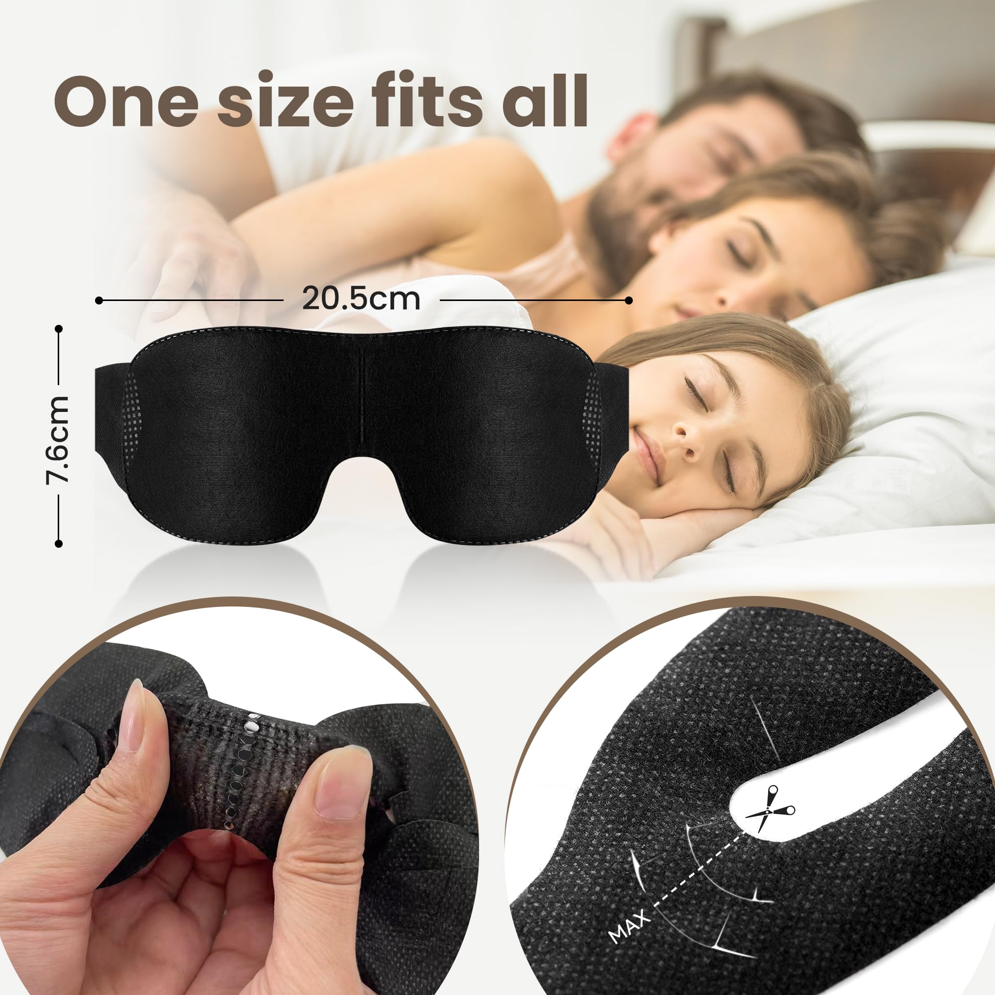 CROUVM one-size-fits-all sleep mask for comfortable all-night wear.