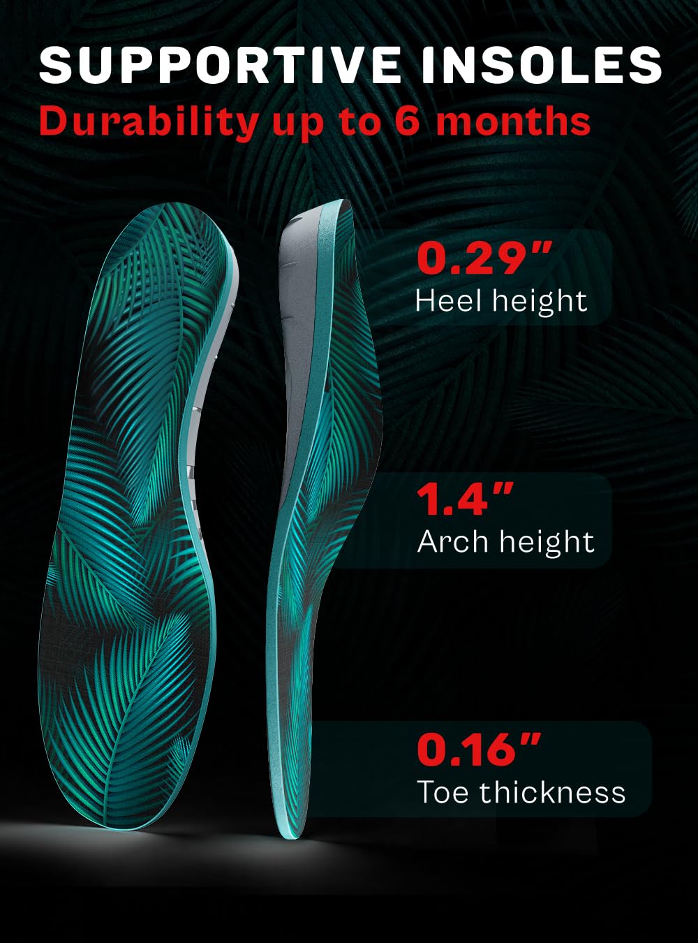 CRUVHEAL heel and forefoot cushioning reduces pressure during standing or walking