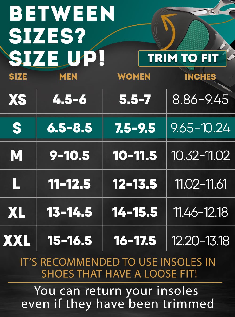 CRUVHEAL TPU boot insole with heel support for stability.