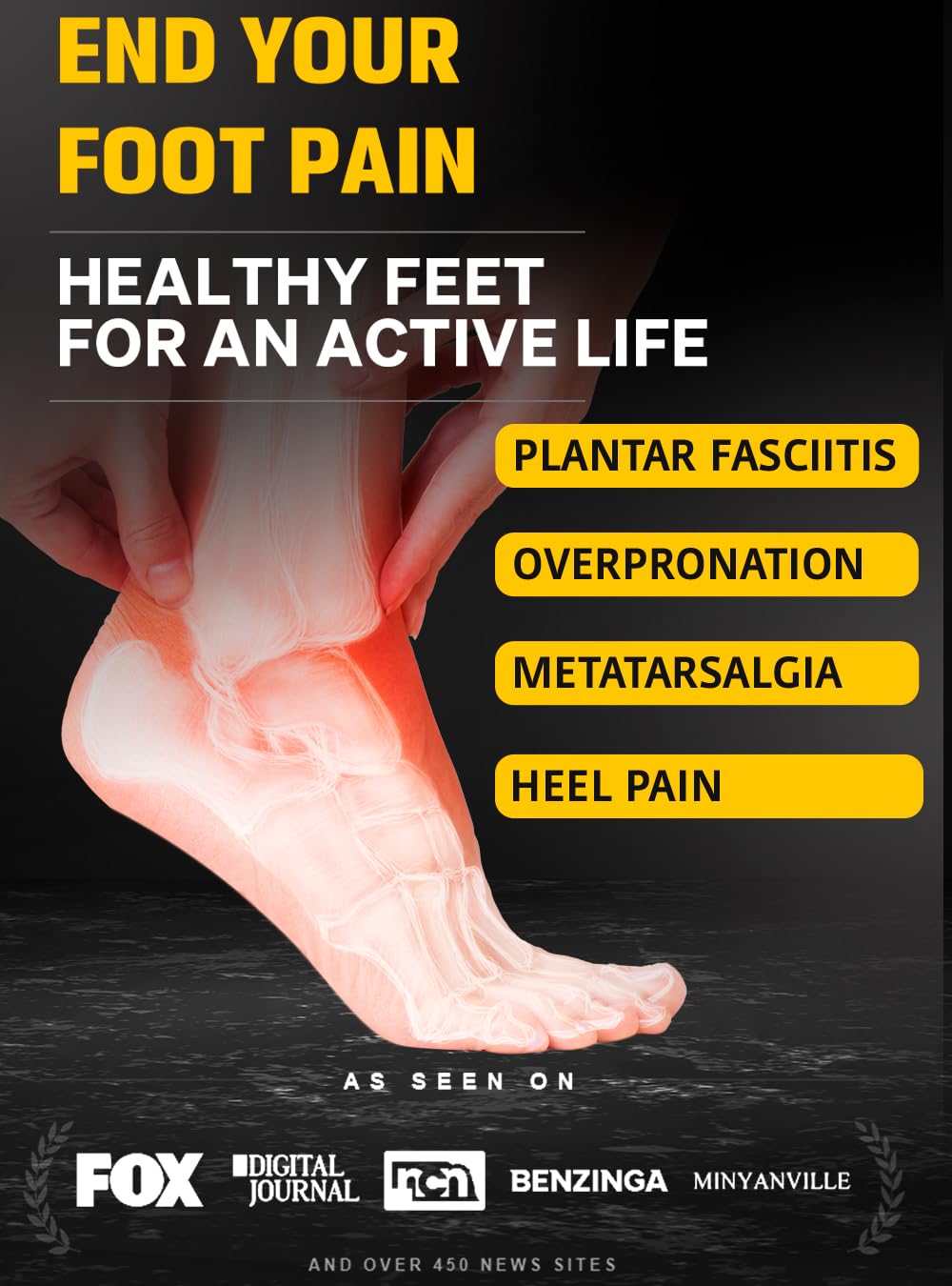 CRUVHEAL gel pads absorb shock for smoother footing