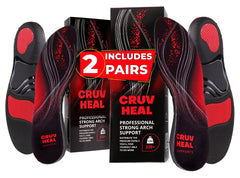 CRUVHEAL plantar fasciitis arch-support insole provides all-day arch comfort.
