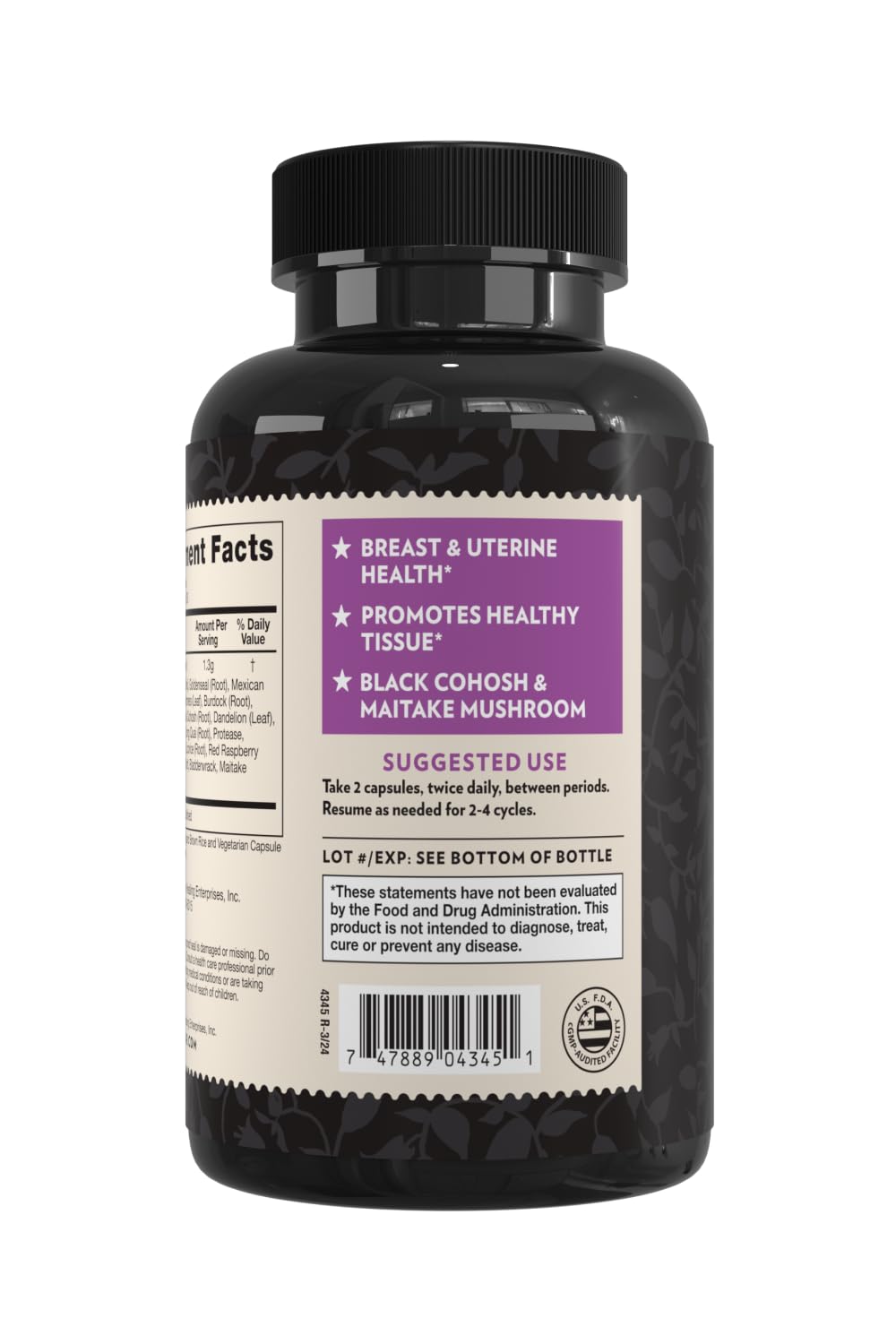 Crystal Star Fibro Defense capsules designed for easy daily use and hormonal balance.