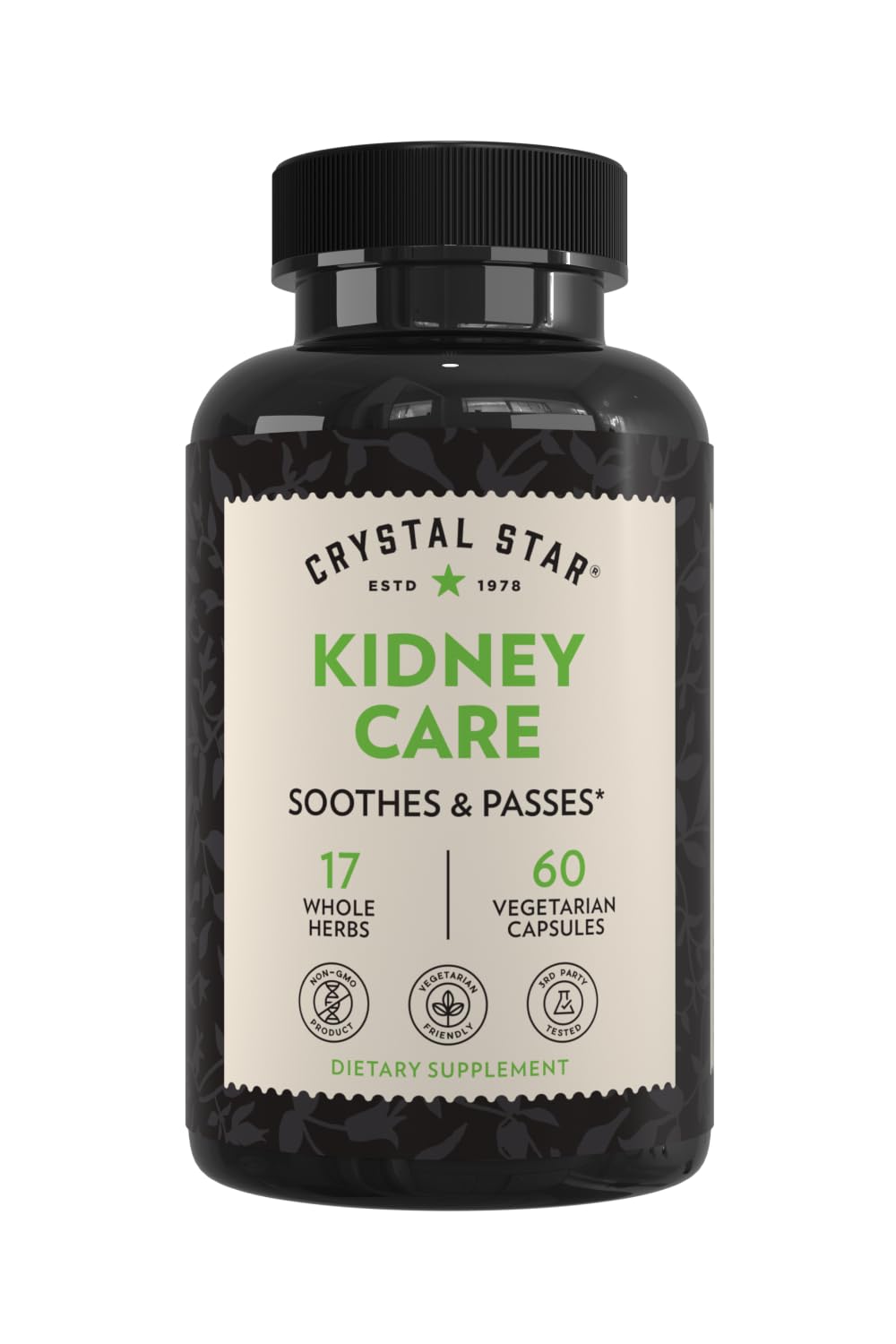 Crystal Star Kidney Care bottle with capsules for daily kidney support.
