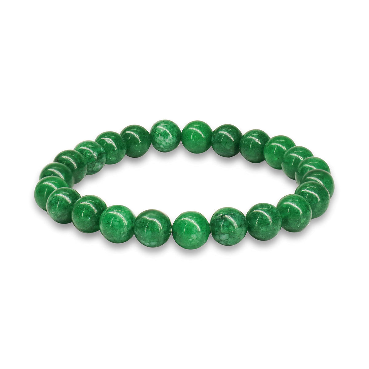 Crystal Vibe Green Jade Bracelet closeup beads promotes balance and calm energy
