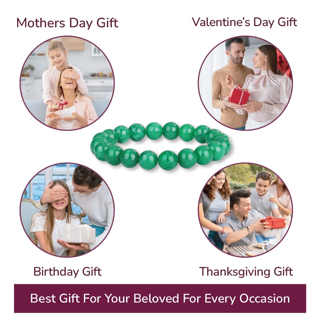 Crystal Vibe Green Jade Bracelet suggests good luck and prosperity with jade beads