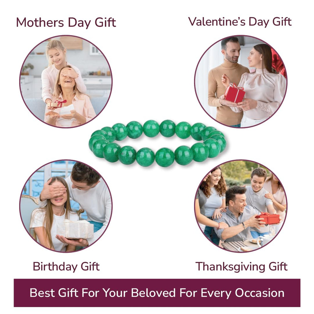 Crystal Vibe Green Jade Bracelet suggests good luck and prosperity with jade beads
