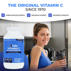 C-Salts powder added to juice creates a convenient daily vitamin C mix.