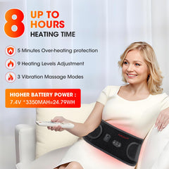 CUEHEAT battery pack on belt demonstrates cordless operation for mobility.