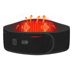 CUEHEAT heated waist belt front view showing compact warmth for daily comfort