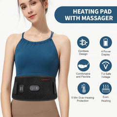 CUEHEAT heated waist belt side view highlighting adjustable fit for mobility