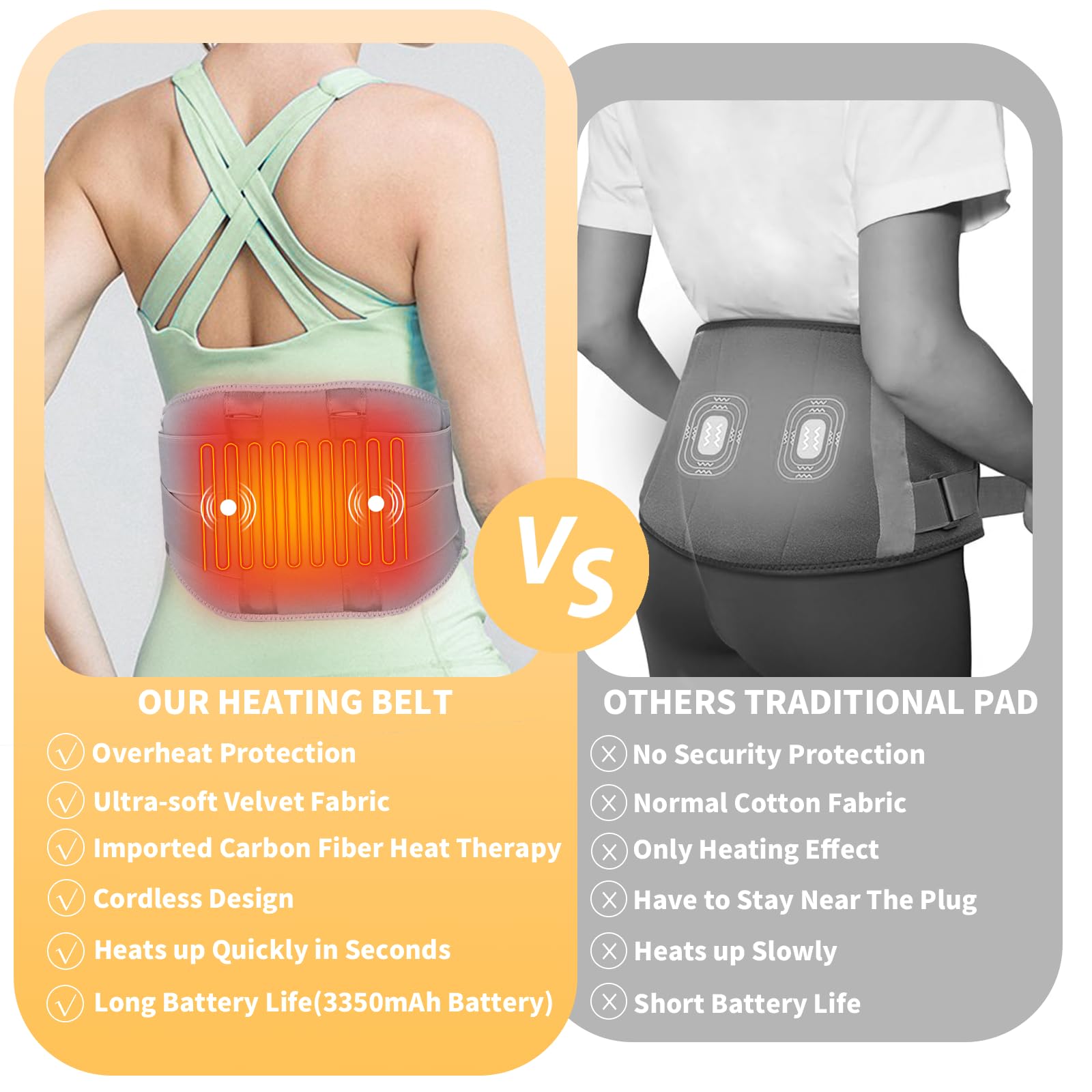 CUEHEAT two massage motors close-up illustrate targeted back relief