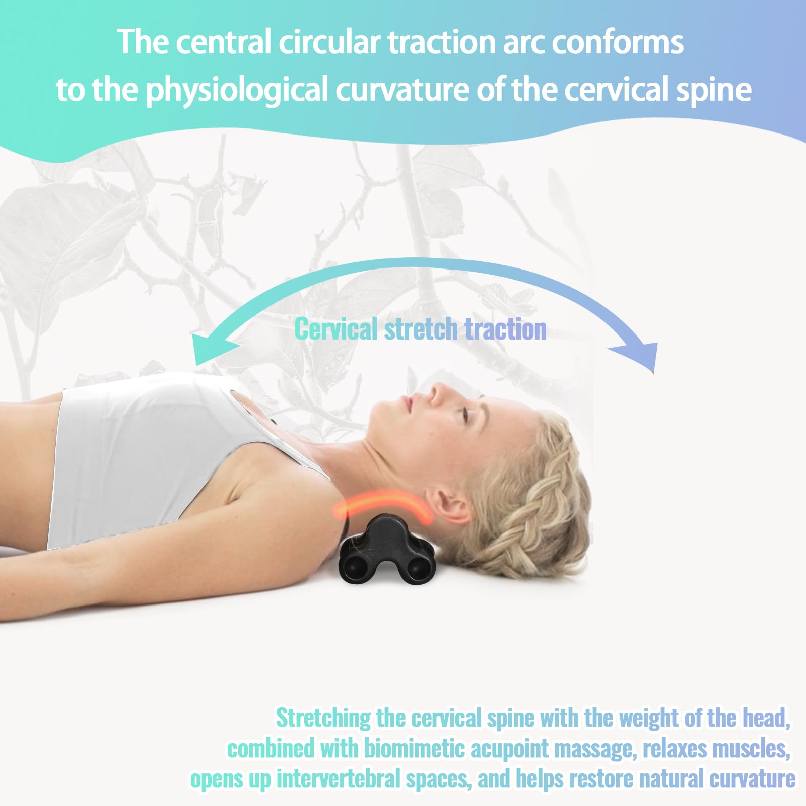 CufEslite trigger-point massage tool targeting shoulders for tense muscle relief.