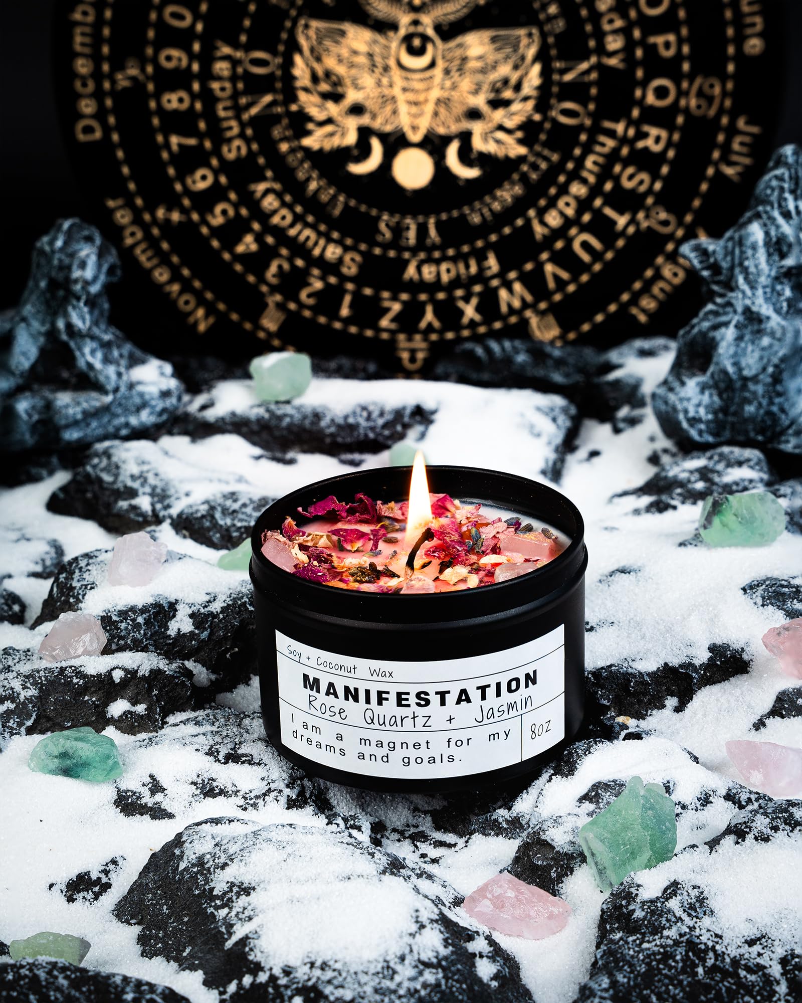 CULACEE Crystal Soy Candle fragrance note chart reveals ambery, fruity scent profile