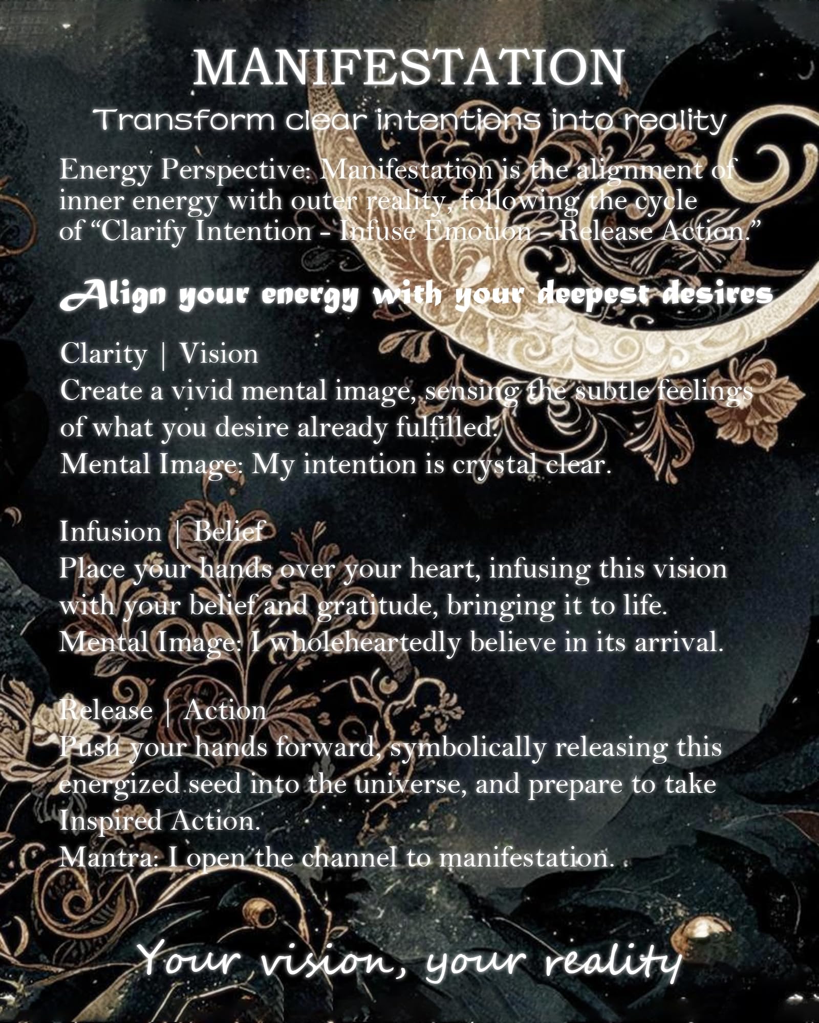 CULACEE Crystal Soy Candle manifestation label inspires intention-setting during rituals