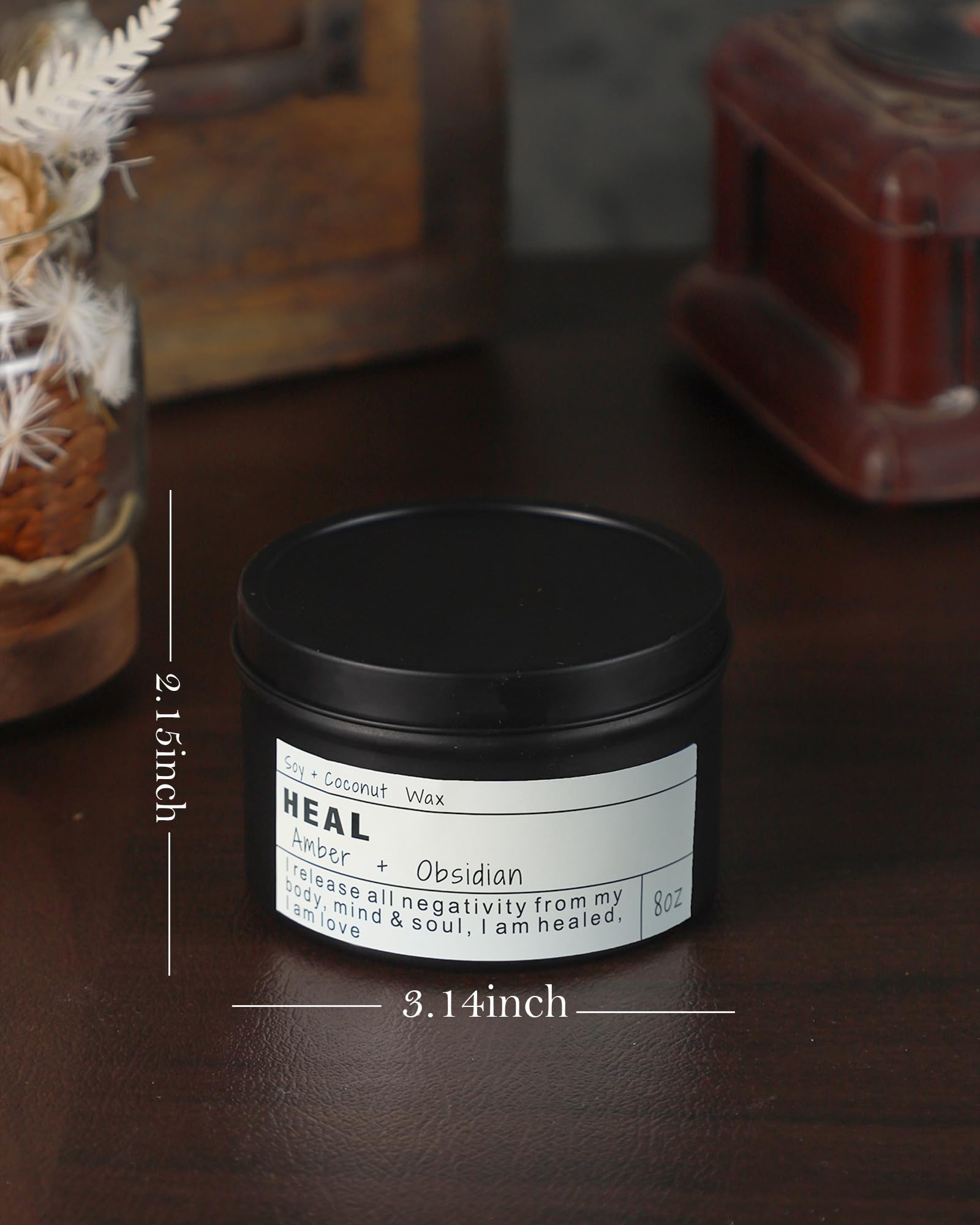 CULACEE Vegan soy wax 8oz tin offers clean burn and sustainability