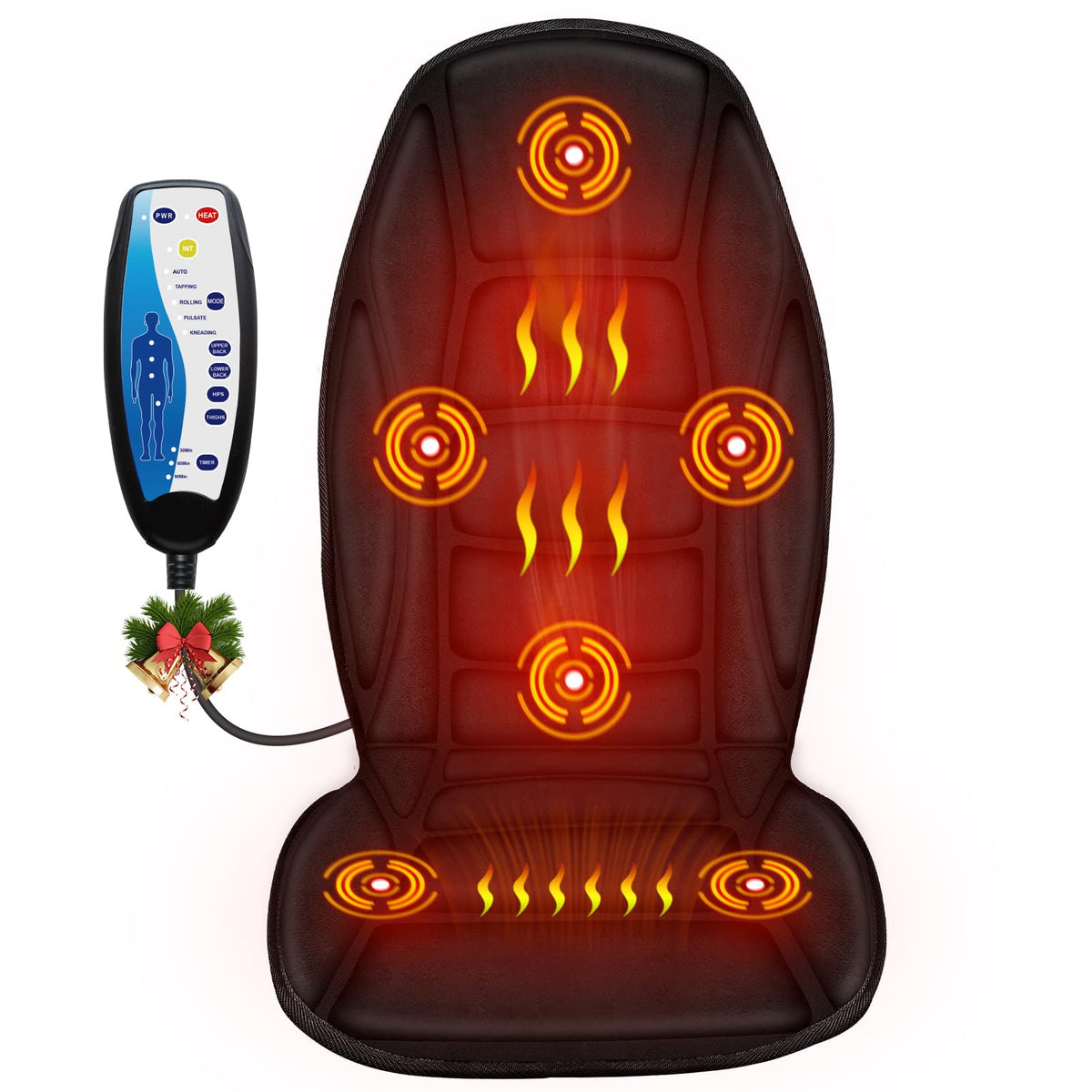 CuPiLo back massager chair pad on an office chair for targeted relaxation