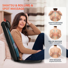 CuPiLo back massager heat function adds soothing warmth for deeper relaxation