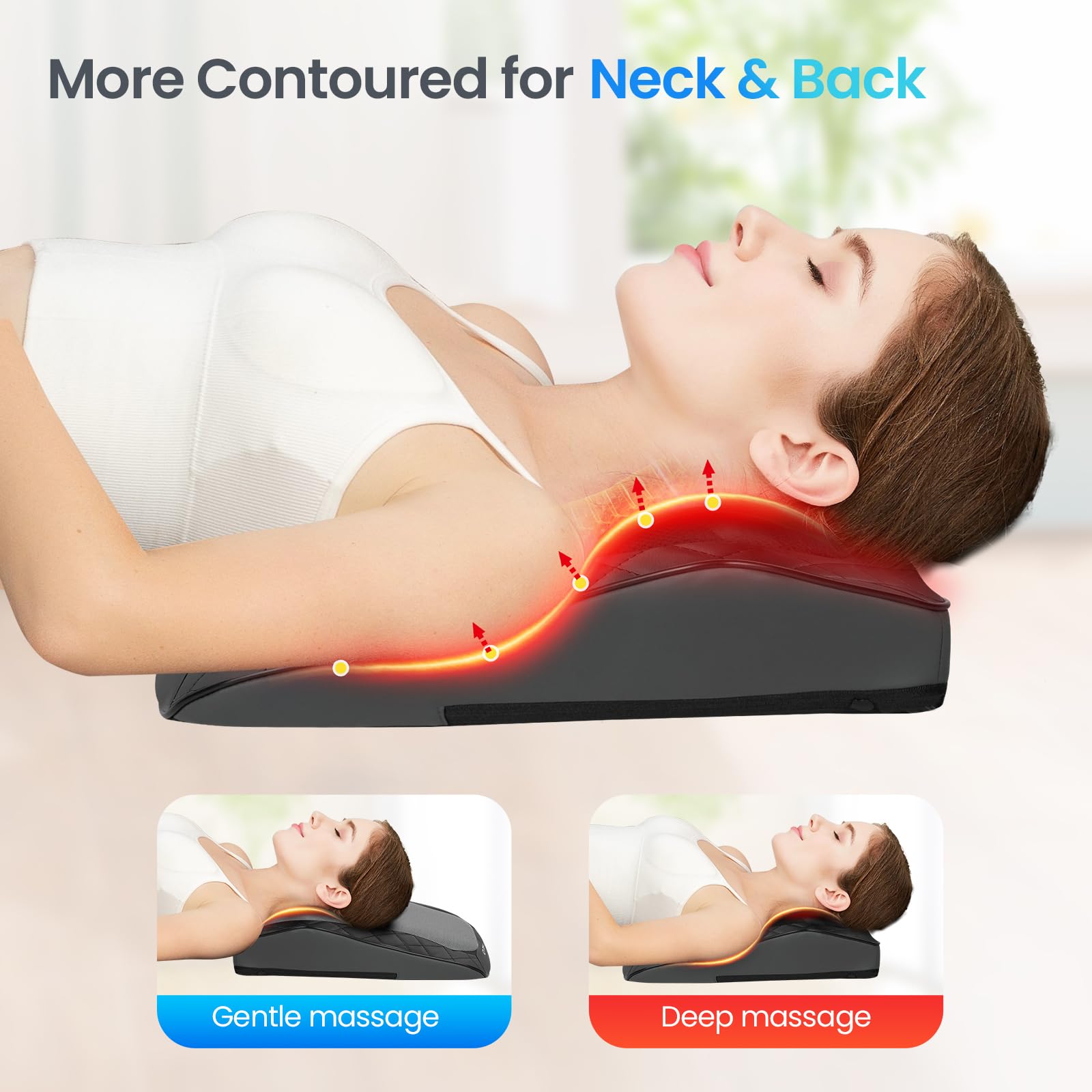 CuPiLo back-neck massager deep kneading nodes highlight Shiatsu-like finger pressure.