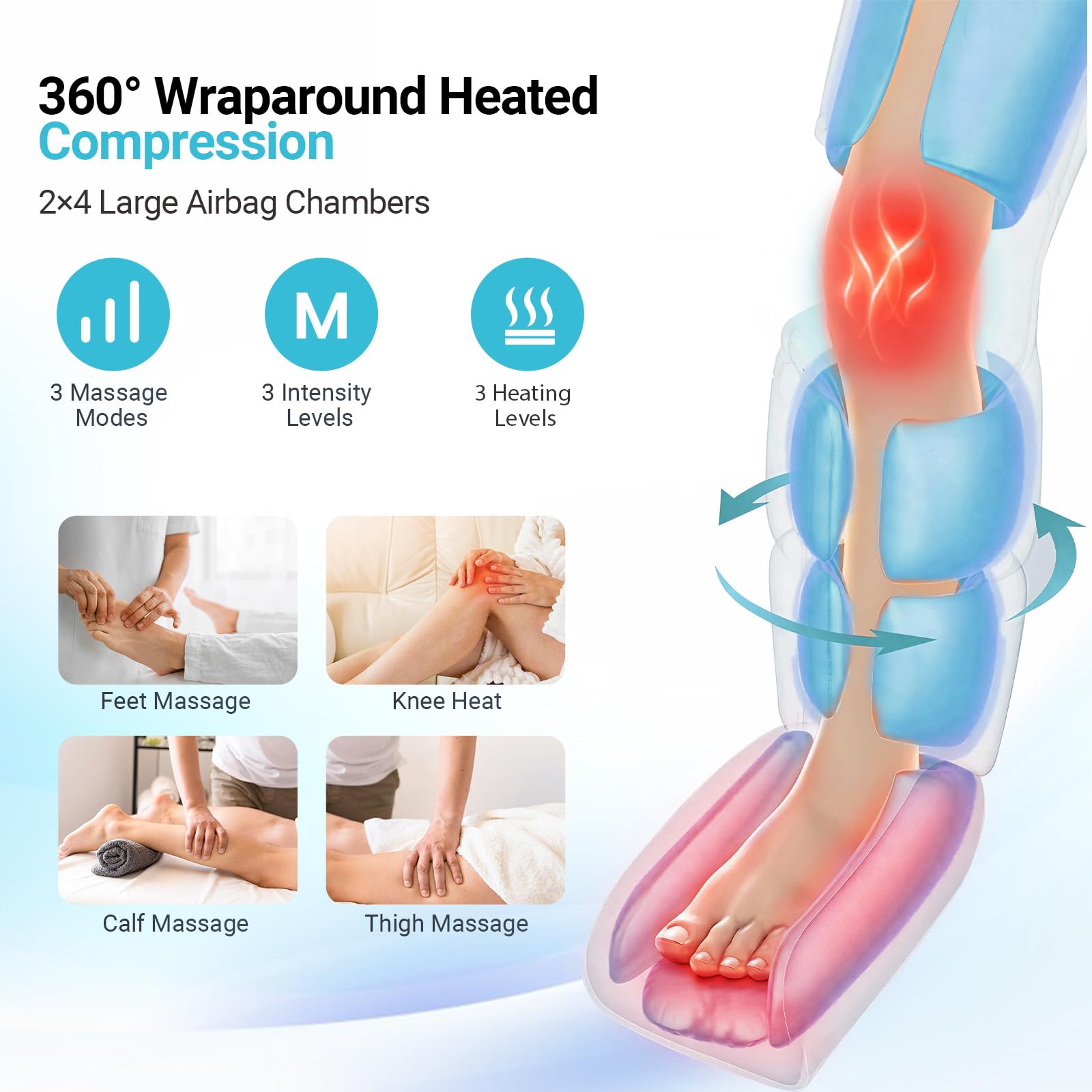 CuPiLo calf thigh massage targets lower legs for comfort after activity