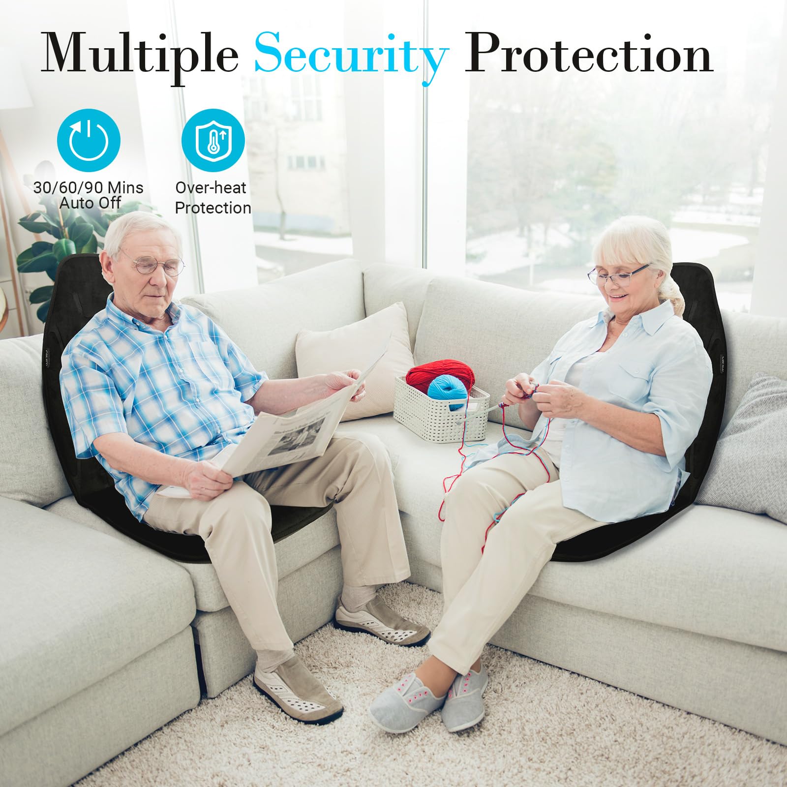 CuPiLo chair massager cushion plush fabric for premium comfort