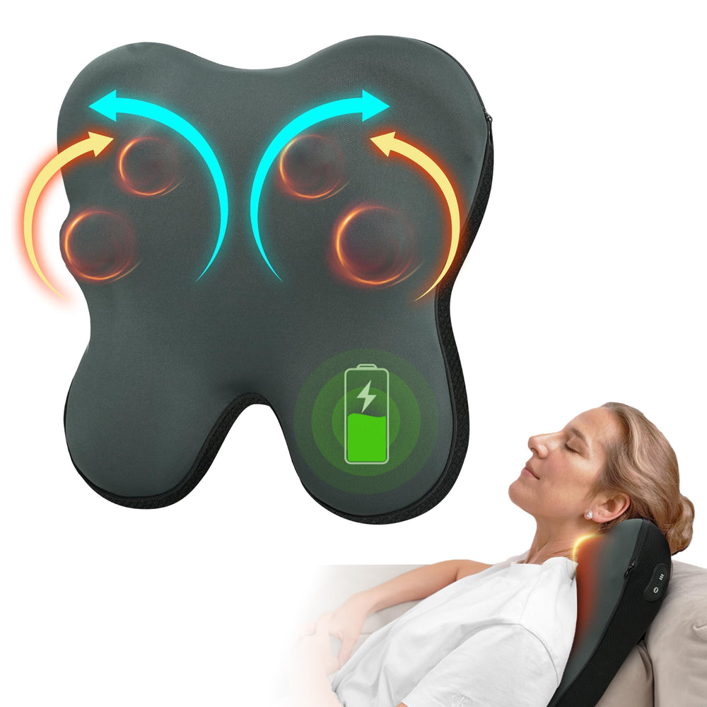 CuPiLo cordless back massager with ergonomic design for targeted neck and back relief.