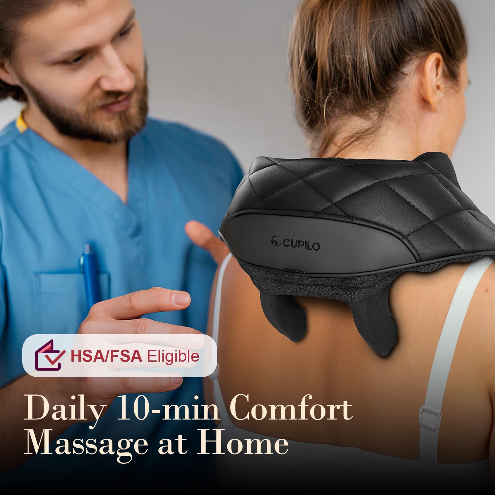 CuPiLo ergonomic fit targets neck and shoulder tension.