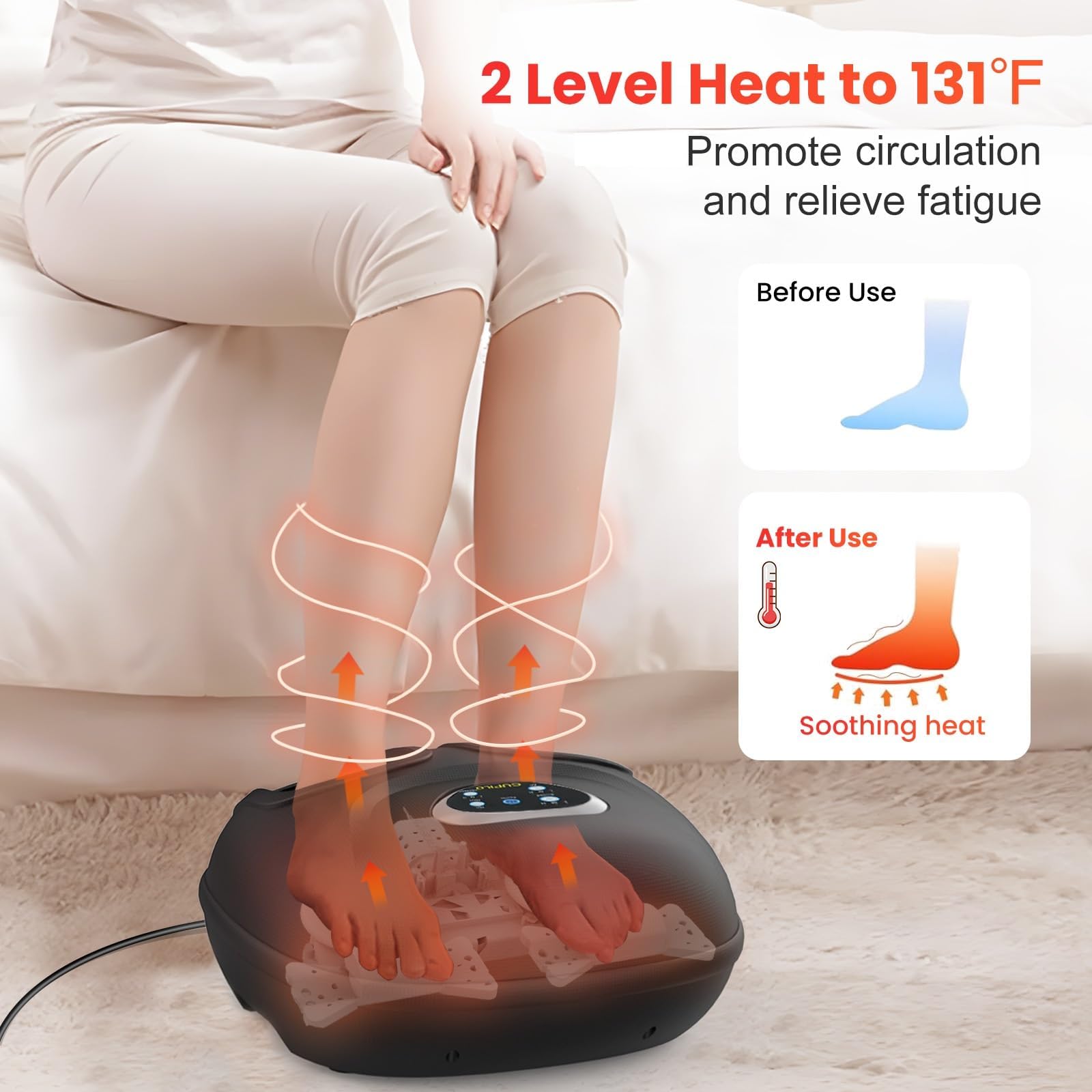CuPiLo foot massager air compression around feet and ankles